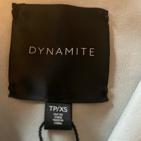 *DYNAMITE* Faux Leather Jacket in cream XS with org tags - Picture 4 of 5